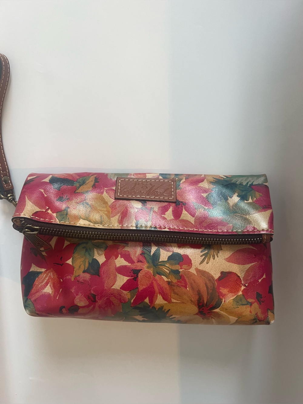 Patricia Nash Vintage Valarie Floral Fold Over Leather Wristlet Clutch Handbag - Picture 8 of 15